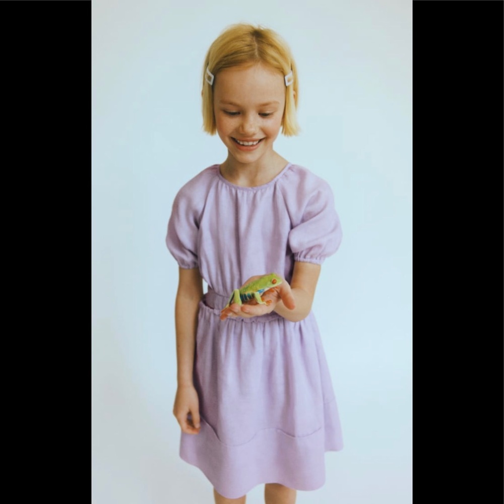 NWT ZARA KIDS/ CUT OUT LINEN DRESS